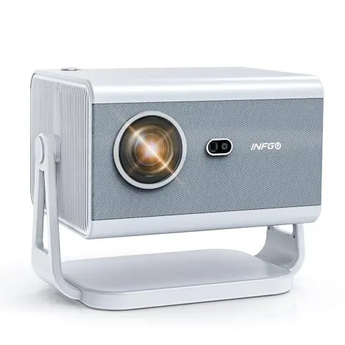 Produktbild: INFGO Heimkino Beamer, 4K Unterstützt, 1080P Full HD Beamer mit 28000 Lumen, WiFi 6 & Bluetooth 5.4, kompatibel mit Smartphone & Laptop, Weiß