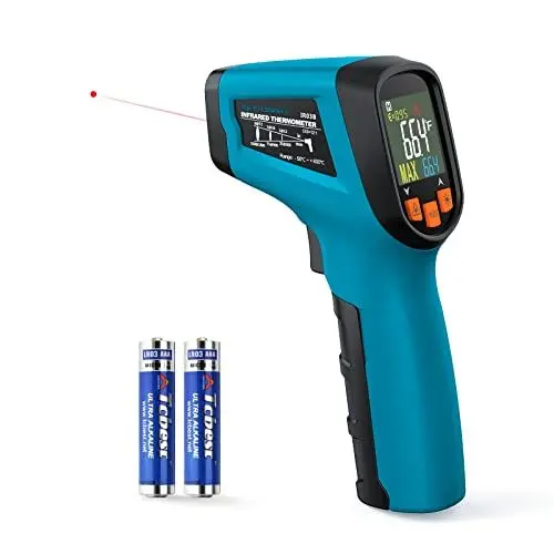 Produktbild: Tilswall Infrarot Thermometer(nicht für Menschen) -50°C bis 600°C IR Digital Laser Temperaturmessgerät mit LCD Display für Kochen/Küche/Barbecue/Pizza Oven/Gefrierschrank/Industrie