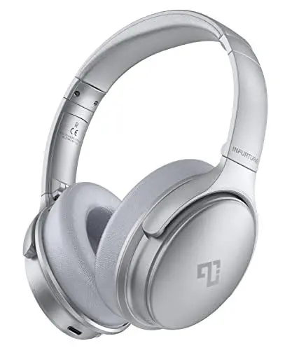 Produktbild: INFURTURE Noise Cancelling Kopfhörer Bluetooth Drahtlose Over-Ear-Kopfhörer,Hi-Fi-Stereo-Tiefbass,Geräuschunterdrückung,Schnellladung 40H Spielzeit für TV, Reisen,Online-Kurs, Home Office