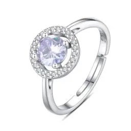 Produktbild: INFUSEU Geburtsstein Ring, 925 Sterling Silber Geburtsstein Alexandrit Ringe für Damen September Personalisierbar Verstellbar Offene Bänder Zirkonia Ringe Geschenke für Frauen Mädchen