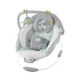 Produktbild: Ingenuity, Babywippe Babyschaukel Morrison mit beruhigenden Vibrationen & 8 Melodien, Spielbogen mit 2 Spielzeugen, Lautstärkeregler, gepolsterter Kopfstütze, 3-Punkte-Gurt, ab der Geburt bis 9kg