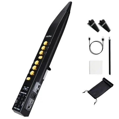 Produktbild: INGPARTNER i8-Pro Digital Wind Instrument,Electronic Wind Instrument/EWI with Bluetooth,2 Nozzles,2 Fingerings,89 Tones,12 Keys,5W Speaker plug in Headphone,Audio for Kids Adults Students Beginners
