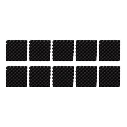 Produktbild: INIFLM 10 Stück Pyramiden-Akustikschaum, Akustikschaumplatten Im Pyramidendesign, Akustikplatten, Hochdichte Schalldämmungspads, Polyurethan-Platten für Aufnahmestudios.