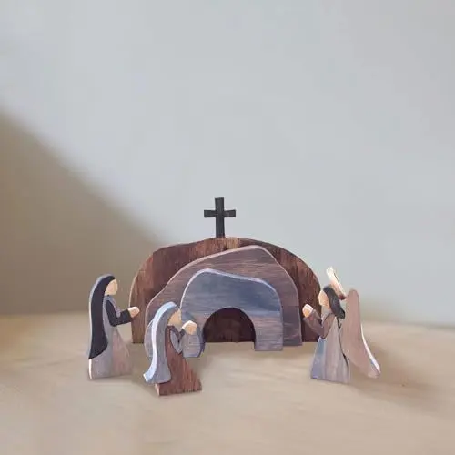 Produktbild: INIFLM Osterszene Holzdekoration, Leere Grabszenendekorationen, Frühlingshafte Christliche Heimfigur, Ornament, Osterauferstehungsszene, Auferstehungsszenendekoration