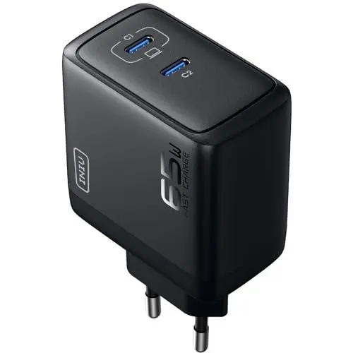 Produktbild: INIU 65W USB C Ladegerät, 2Ports USB C Netzteil Steack Adapter GaN II Tech Schnellladegerät PD Fast Charger, Kompakt Platzsparend, für iPhone 15 14 13 Pro Max, Galaxy S23 MacBook Pro iPad Pro/Air usw