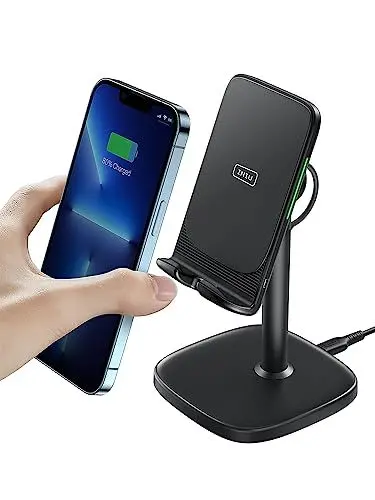 Produktbild: INIU Wireless Charger, 15W Induktive Ladestation Qi-Zertifiziert Schnelles Kabelloses Ladegerät Handy handyhalterung für iPhone 16 15 14 13 12 Pro Max Xr Xs Samsung Galaxy S22 S21 Google Pixel LG