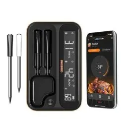 Produktbild: Inkbird INT-12-BW Fleischthermometer kabellos, Grillthermometer Bluetooth 5.4 and WIFI 5G & 2.4G, IP67 Wasserdicht Backofenthermometer Thermometer für Ofen, Grill, Smoker, Rotisserie Airfryer Ofen