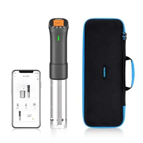 Produktbild: Inkbird Wlan INK-200W Sous Vide Stick + EVA Tasche Schutz hülle Etui,Sous Vide Garer App-Steuerung,360° Zirkulation,0℃-90℃ Temperatur