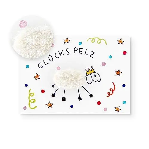 Produktbild: Inkognito Plüsch Postkarte, Anlass: ''flauschig'' im Motiv: ''Plüschkarte Glückspelz'', Künstler/Künstlerin: ''Barbara Dienz-Sengmüller'' Art-Nr.: 20894, aufgelegt vom Berliner Verlag