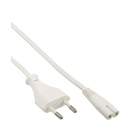 Produktbild: InLine 16605W Netzkabel, Netzstecker auf Euro 8 C7 Stecker, weiß, 0,5m