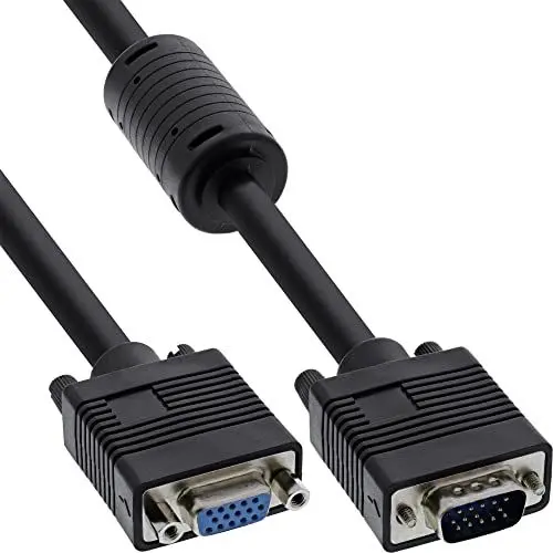 Produktbild: InLine 17705B S-VGA Verlängerung, 15pol HD Stecker / Buchse, schwarz, 0,5m