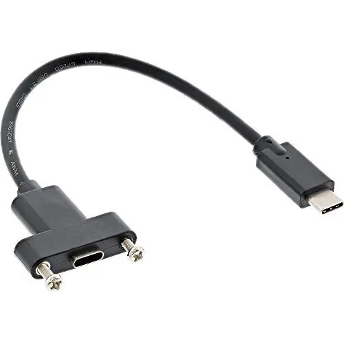 Produktbild: InLine 33441G USB 3.1 Adapterkabel, Stecker C auf Einbaubuchse C, 0,2m
