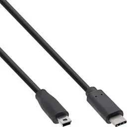 Produktbild: InLine 35755 USB 2.0 Kabel, USB Typ-C Stecker an Mini-B Stecker (5pol.), schwarz, 5m