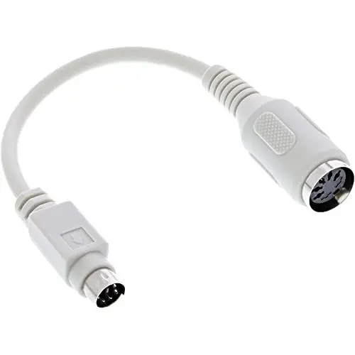 Produktbild: InLine 39340 Tastatur-Adapterkabel, 5pol DIN-Buchse an PS/2-Stecker, Länge: ca. 10cm