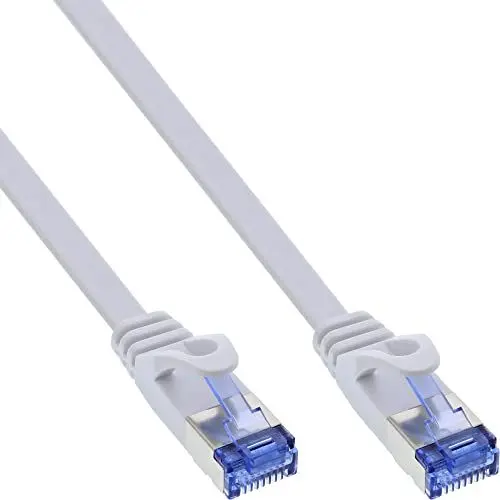 Produktbild: InLine 71855W Patchkabel flach, U/FTP, Cat.6A, weiß, 0,5m