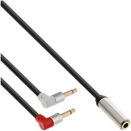 Produktbild: InLine 99251 Slim Audio Kopfhörer Flugzeug-Adapterkabel, 2x 3,5mm Klinke ST an 3,5mm Klinke BU 3pol., 0,15m