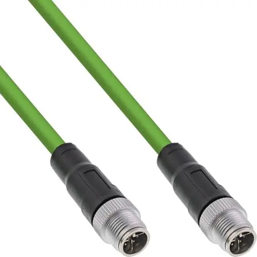 Produktbild: InLine Industrie Netzwerkkabel, M12 8-pin X-kodiert Stecker/Stecker, Cat.6A PUR, Ethernet M12 8-polig, 20m, 40520