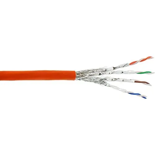 Produktbild: InLine® Verlegekabel Cat.7a, S/FTP (PiMF) 4x2x0,58 AWG23, 1200MHz, B2ca halogenfrei, orange, 50m