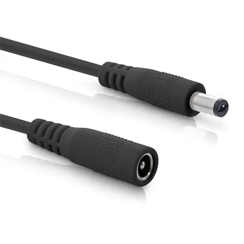 Produktbild: InLine - DC Verlängerungskabel, Universal Netzteil Verlängerungskabel für LED Streifen, Überwachungskameras, Drucker, Router, Switches uvm., DC Stecker/Buchse 5,5 x 2,1mm, schwarz, 1m