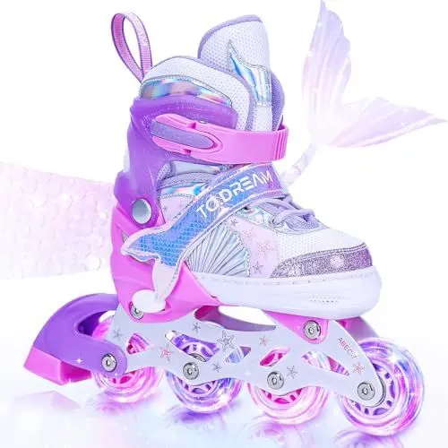 Produktbild: Inliner Kinder,Rollschuhe mädchen,Schuhe mit Rollen für Jungen,4 Größen Verstellbar Inline Skates Kinder (Inliner, S)