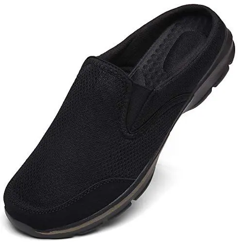 Produktbild: INMINPIN Unisex Hausschuhe Leichte Atmungsaktive Pantoffeln Slip On Walking Freizeit Schuhe für Damen Herren, Alles Schwarz, 43 EU