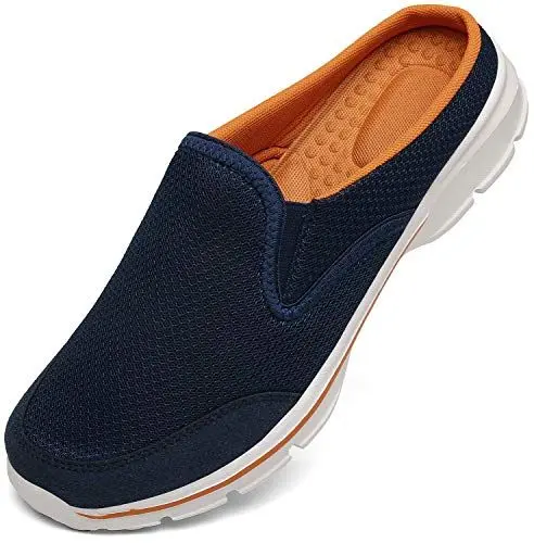 Produktbild: INMINPIN Unisex Hausschuhe Leichte Atmungsaktive Pantoffeln Slip On Walking Freizeit Schuhe für Damen Herren, Blau Orange, 44 EU