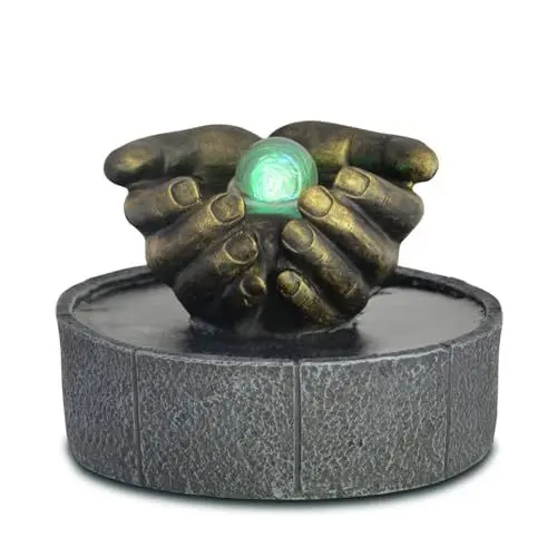 Produktbild: Zen Light Zen Zimmerbrunnen Authentisch und symbolisch Buntes LED-Licht, Entspannendes Dekorationsobjekt, Geschenkidee, Tischbrunnen Meditation, Dia30, H19cm - Lhassa