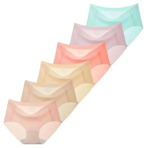 Produktbild: INNERSY Nahtlose Unterwäsche Mädchen Hipster Unterhosen ohne Naht Pantys Polyamid Slips Mehrpack 6 (164-170, Macarons Mehrfarbig)