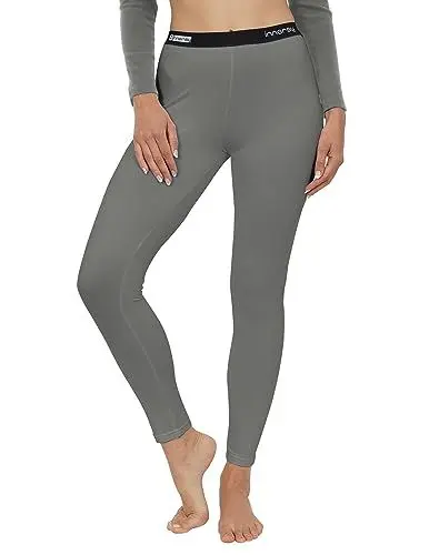 Produktbild: INNERSY Thermoleggins Damen Lang Thermo Unterwäsche Dame Winter Warm Skiunterwäsche Hose Frauen (M, Grau)