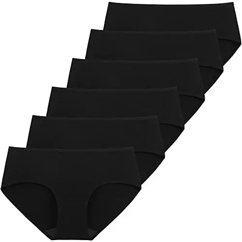 Produktbild: INNERSY Unterhosen Damen Schwarz Stretch Baumwolle Hipster Unterwäsche 6er Pack (M/40 EU, 6 Schwarz)