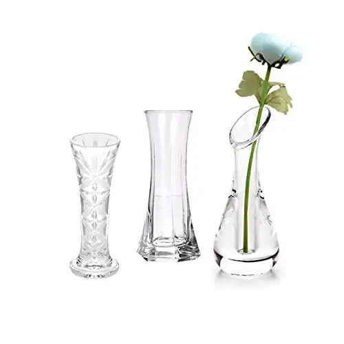 Produktbild: Innjoii Klarer Kunststoff Knospen Vase Acryl Vase 3 Stück/Set Moderne Einzelne Rose Flasche kleine Vasen Blumen Kristall Niedlich Billig Hochzeit Haus Esstisch Dekoration
