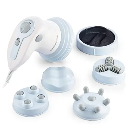 Produktbild: InnovaGoods® Vibrationsmassagegerät mit Infrarot-Technologie 5 in 1 CellyRed, reduziert Cellulite und strafft die Haut. Mit 5 auswechselbaren Aufsätzen.
