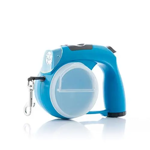 Produktbild: InnovaGoods - Ausziehbare Hundeleine 6 in 1, Multifunktion mit LED-Licht und Wasserspender, für Hunde bis 35 kg, Polyester, Blau, 1 Stück
