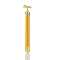 Produktbild: InnovaGoods - Hochfrequenz-Gesichtsmassagegerät T-Vibe, 6000 v.p.m. Anti-Aging Vibrationen, Fördert Cremes & Seren Aufnahme, Entspannt Gesichtsmuskeln, Gold, Metall
