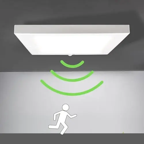 Produktbild: INNOVATE LED Deckenleuchte Deckenlampe flach Wandleuchte modern Wandlampe mit Bewegungsmelder Bewegungssensor, weiss, ultraslim (1 Stück, eckig)