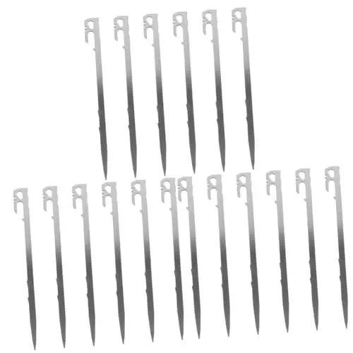 Produktbild: INOOMP 18 STK Heringe Zeltstange Stainless Steel inoxlm Camping Zelt Zelte Bequeme Strandpfähle Camping-Einsätze Haupt Überdachungsserie Metall Halter Reisen Zubehör Rostfreier Stahl