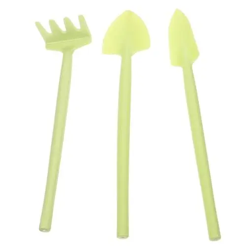 Produktbild: INOOMP 1 Satz Garten Dreiteiliges Set Handgartengeräte Handschaufel Für Den Garten Mini-gartenpflanzrechen Garten Handgabel Unkrautkelle Gartenkelle Kleine Sukkulenten Plastik Suite
