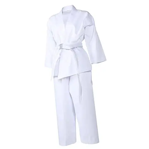 Produktbild: INOOMP 1 Satz Karate-uniform Gi Aikido Trainingsuniform Karate-Kleidung Taekwondo-Outfits Karate-kostüm Für Erwachsene Karate-Outfit Polyester Baumwolle Weiß Student Ausrüstung Universal-