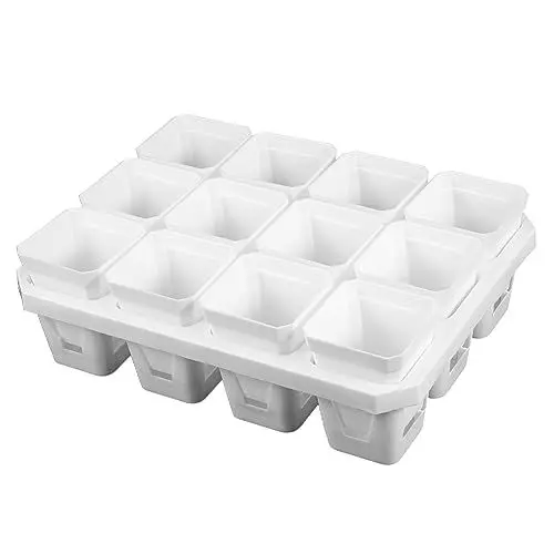 Produktbild: INOOMP 1 Satz Kindergarten-Töpfe-Set Gartenstarter plastikblumen im Topf blumengießkanne für zimmerpflanzen Töpfe für Pflanzen Starterschale für Saatgut verdicken quadratischer Blumentopf