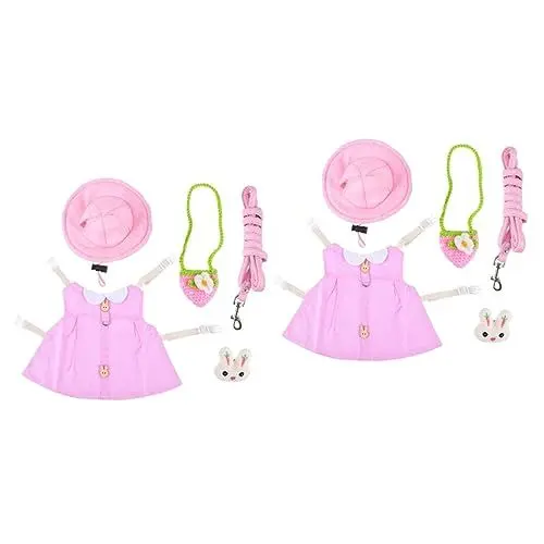 Produktbild: INOOMP 2St Kleidung für Haustierkaninchen kleines hundegeschirr Hasen-Zubehör-Set Bunny kostü Hasen kostü kostüme hosenträger Haustieranzug Weste Leine für Haustiere die Katze Frettchen