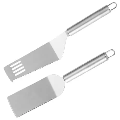 Produktbild: INOOMP Pizzaschaufel Aus Edelstahl Tortenheber 2-teiliges Pizza-Werkzeug Zum Backen Bratpfanne Spatel Für Die Küche