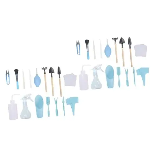 Produktbild: INOOMP 32-Teiliges Set kleine Gartengeräte Gartenpflanzwerkzeuge Pinzetten-Kit Gartenwerkzeugset Pflanzenwerkzeugset gießkanne Werkzeugset für die Gartenschere Topfpflanze Suite