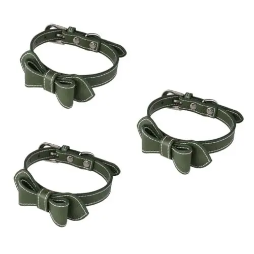 Produktbild: INOOMP 3St Haustierzubehör Trainingshalsbänder für Hunde Welpen einstellbar einfache welpenhalsband Kitten Halsband PU-Hundehalsband Haustier Hundehalsband der Hund