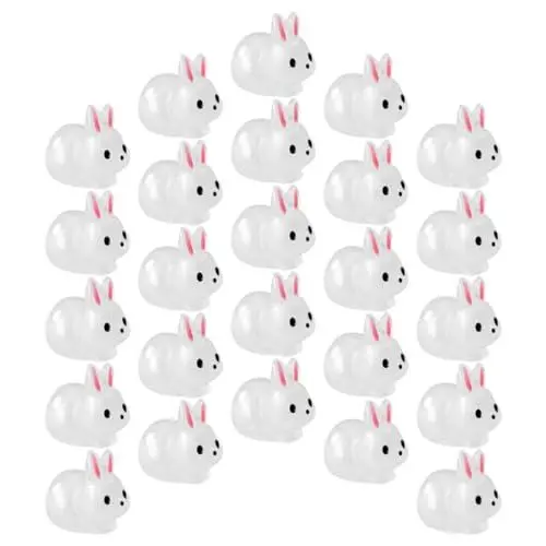 Produktbild: INOOMP 40 Stück Miniatur-Hasenfiguren Die Im Dunkeln Leuchten Mini-Harztiere Leuchtende Kleine Hasenfiguren Osterhasenfiguren Feengarten Mikrolandschaftsornamente Kuchendekorationen