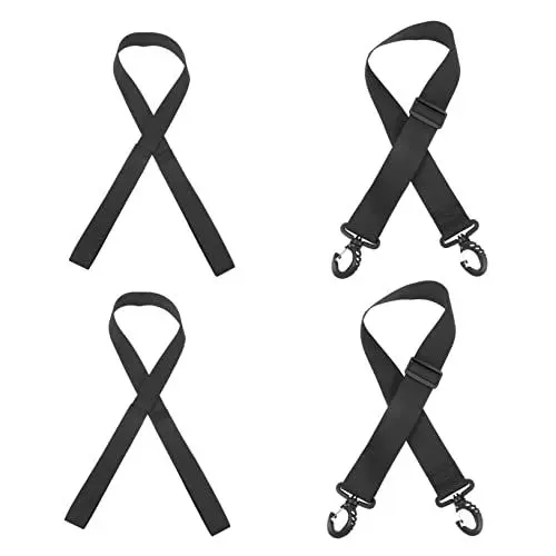 Produktbild: INOOMP 4 Stück Schlittschuhriemen Trageriemen für Skischuhe Snowboardschuhhalter Handschlaufe für Schneeschuhe Schneeschuhriemen Handschlaufen für Skischuhe Schlittschuhträger Nylon Black