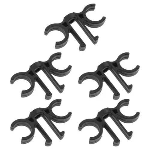 Produktbild: INOOMP 5 Stück Wanderstock-Clips Gehstock-Spitzen Trekkingstock-Klemme Doppelstangen Schnallenverbinder Für Outdoor-Sportarten Wandern Camping Reisen Spazierengehen Schwarz
