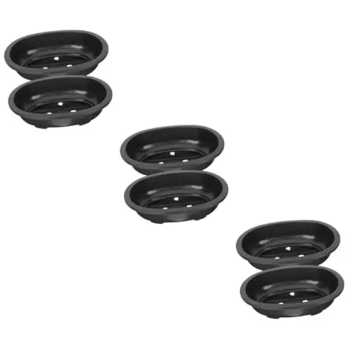 Produktbild: INOOMP 6 STK Blumentopf Bonsaihalter für Garten Pflanzgefäße mit Entwässerung Blumentöpfe gärfass Pflanzentöpfe drinnen Pflanztopf Bonsai-Trainingstopf ovale Pflanzerverzierung Formel pp