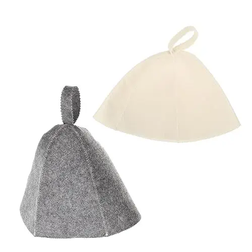 Produktbild: INOOMP 6 STK Saunahut Aus Filz Duschhut Helm Sauna, Dampfdusche, Wärmelicht Sauna-haarschutzhut Dampfsauna Saunaanzug Banya-Hut Sauna-Badekappe Saunahüte Kapuze Duschhaube Gefühlt Weiß