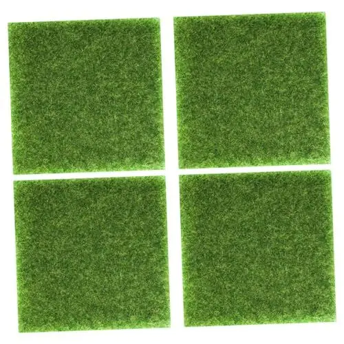 Produktbild: INOOMP 8 STK Wandpaneele Gras Country Style gärfass Grün Miniaturen Fliesen scheibengardinen Kunstrasen für den Garten Landschaftsdekor Quadrat Rasenmatte gefälschter Rasen Bettwäsche