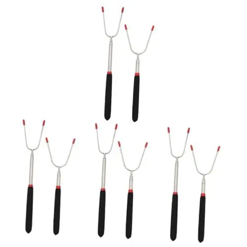 Produktbild: INOOMP 8 Stk teleskopische grillgabel Marshmallow-Röststäbchen Hähnchenspiesse, Spieße stainless steel inoxlm Feuerstick Wurst Serviergabeln groß Küchenutensilien vegan Mäusespeck Morse